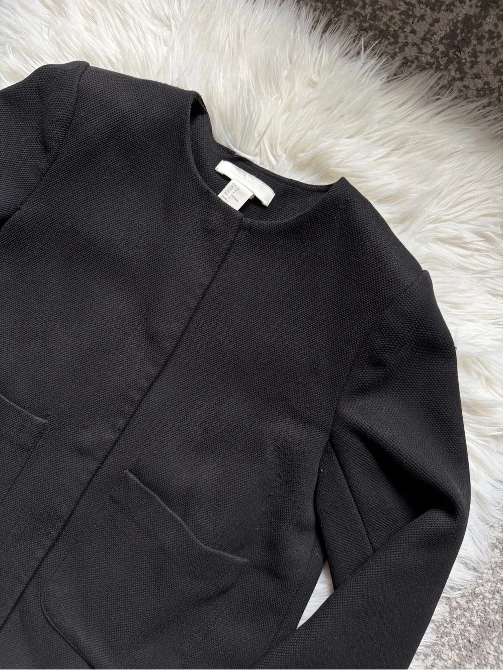 H&M collarless boxy coat